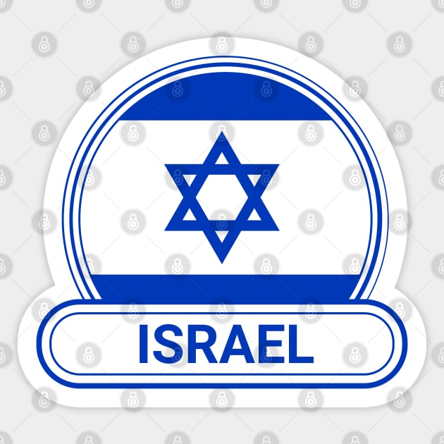 Israel Country Badge - Israel Flag Sticker by Yesteeyear